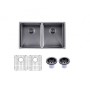 Aqu Gun Metal Handmade Double Bowls Sink 770*450*215 Aqu Gun Metal Handmade Double Bowls Sink 770*450*215